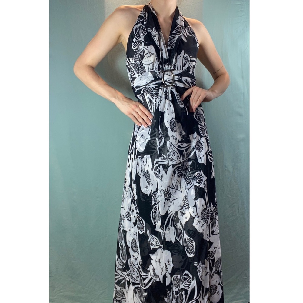 WHBM Halter Floral Maxi Dress